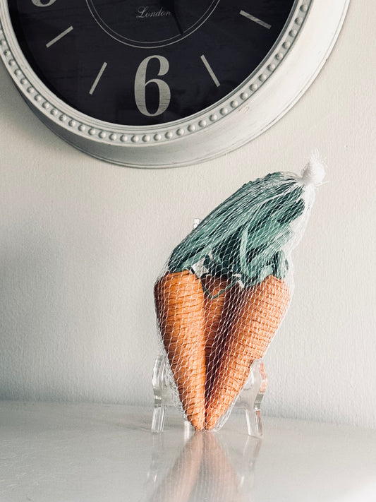 Orange Raffia Wrapped Faux Carrots, Set of Four Easter Home Decor Accents