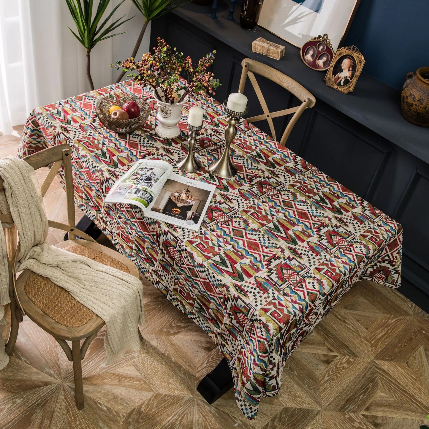 Bohemian Style Double-Sided Colorful Tablecloth