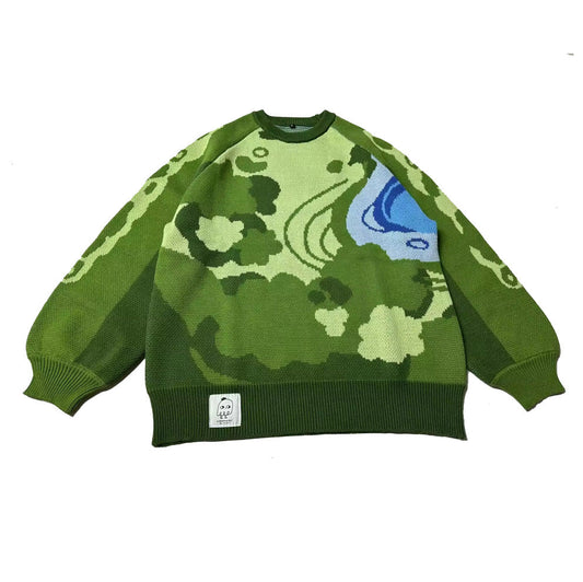DAICHI: Thick knit jacquard sweater-0
