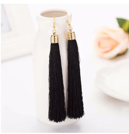 Long Tassel Earrings - Handmade Bohemian Design