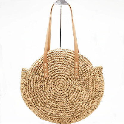 Bohemian Round Woven Grass Shoulder Bag