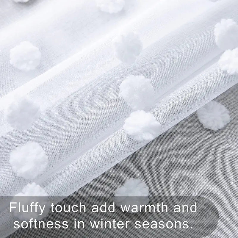 Boho Floral Textured Sheer Curtains for Living Room