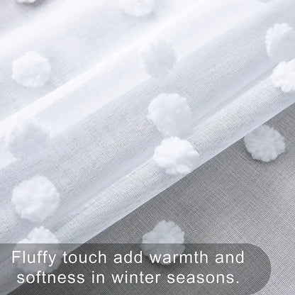 Boho Floral Textured Sheer Curtains for Living Room