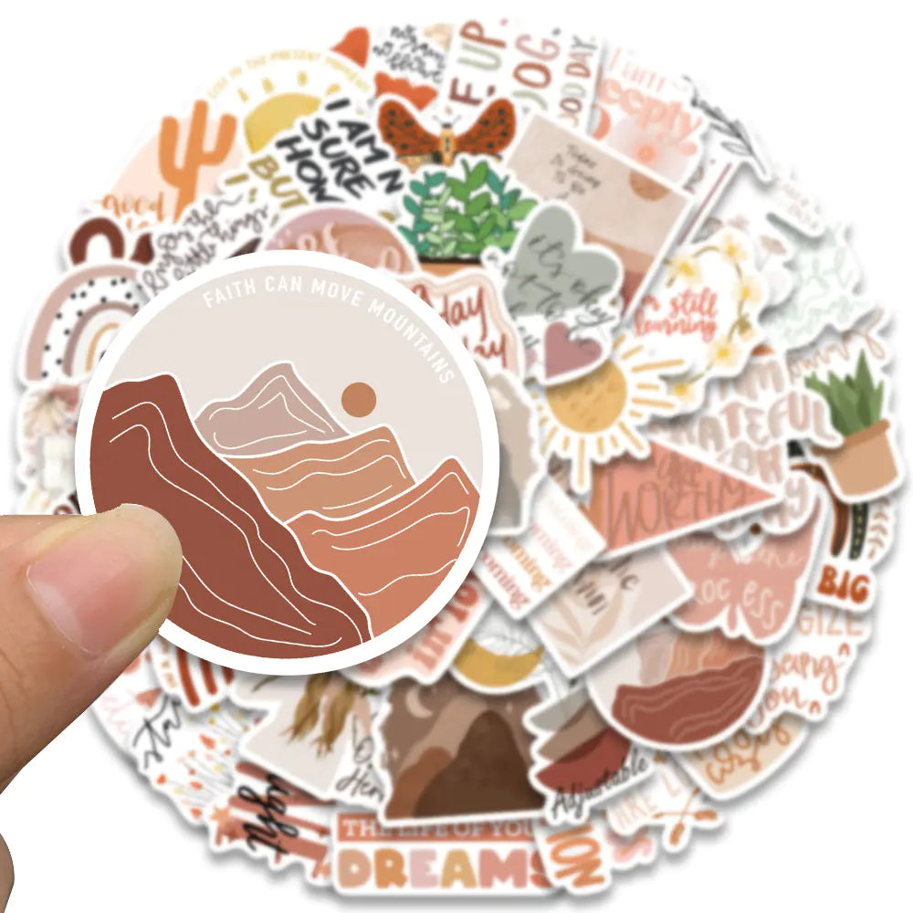 Boho Vintage Inspirational Stickers for Various Surfaces