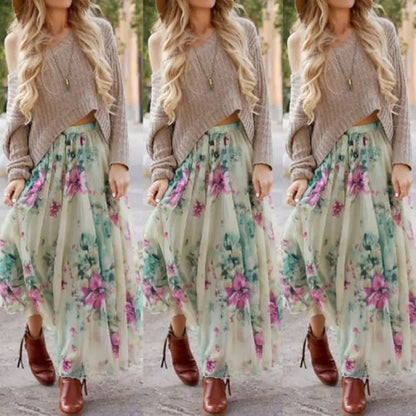 Bohemian Maxi Skirt - Women's Midi Skirt