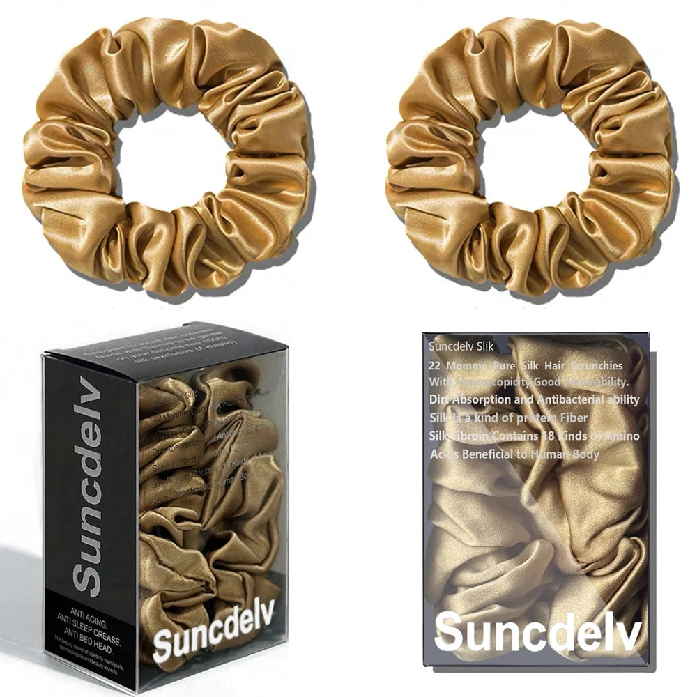 Pure Mulberry Silk Hair Scrunchie Handmade Hair Accessories Natural HairTies