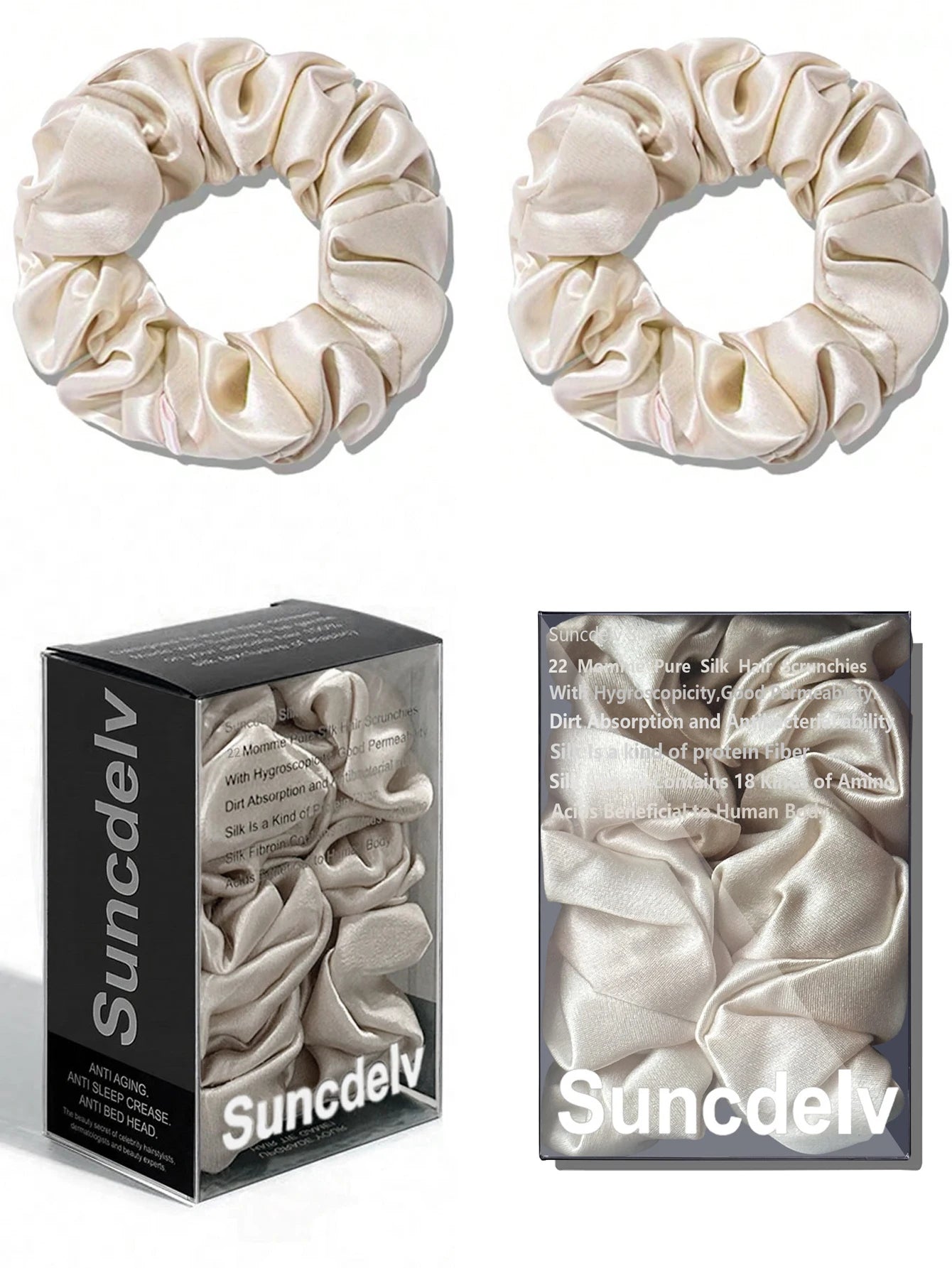 Pure Mulberry Silk Hair Scrunchie Handmade Hair Accessories Natural HairTies