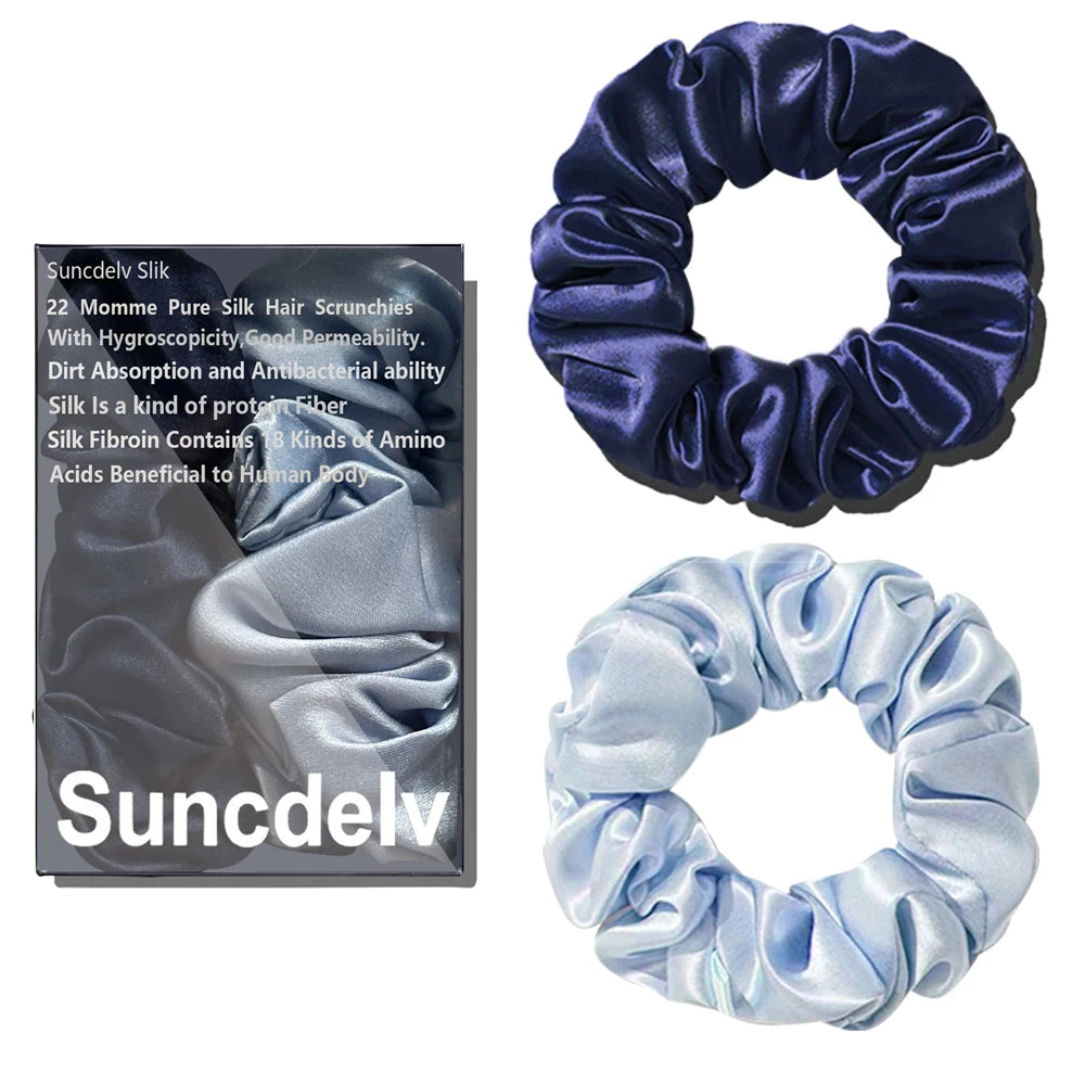 Pure Mulberry Silk Hair Scrunchie Handmade Hair Accessories Natural HairTies