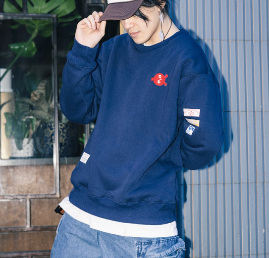 PANPAN: Embroidered long-sleeve thick sweater-0