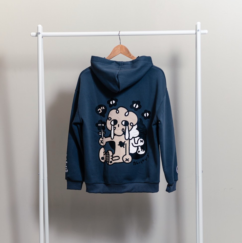 UKIUKI: Screenprinted thick hoodie-4