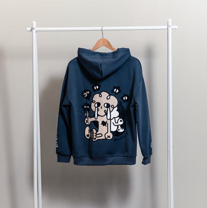 UKIUKI: Screenprinted thick hoodie-4