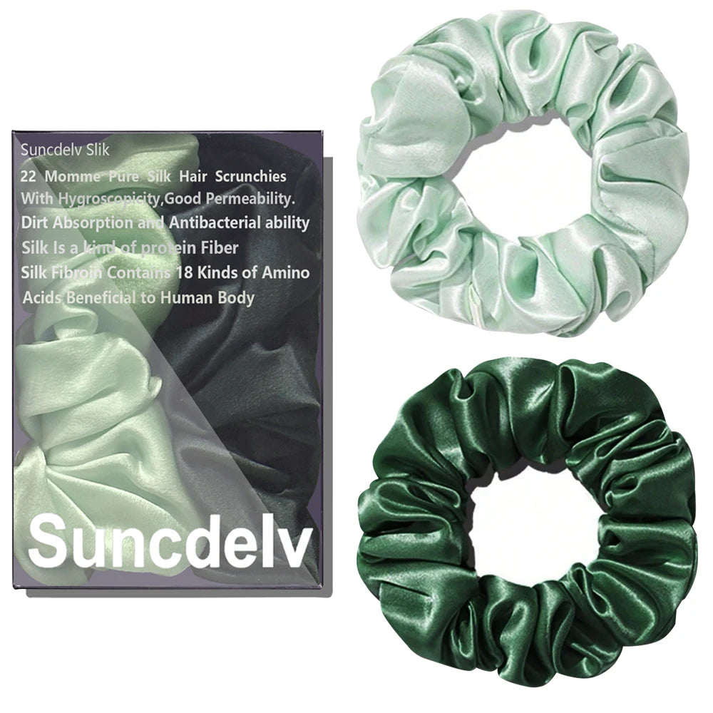 Pure Mulberry Silk Hair Scrunchie Handmade Hair Accessories Natural HairTies