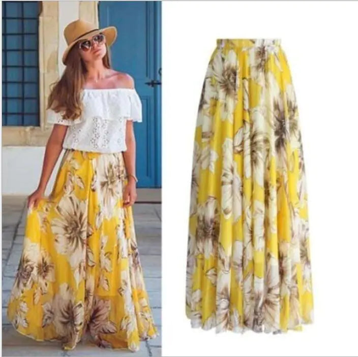 Bohemian Maxi Skirt - Women's Midi Skirt