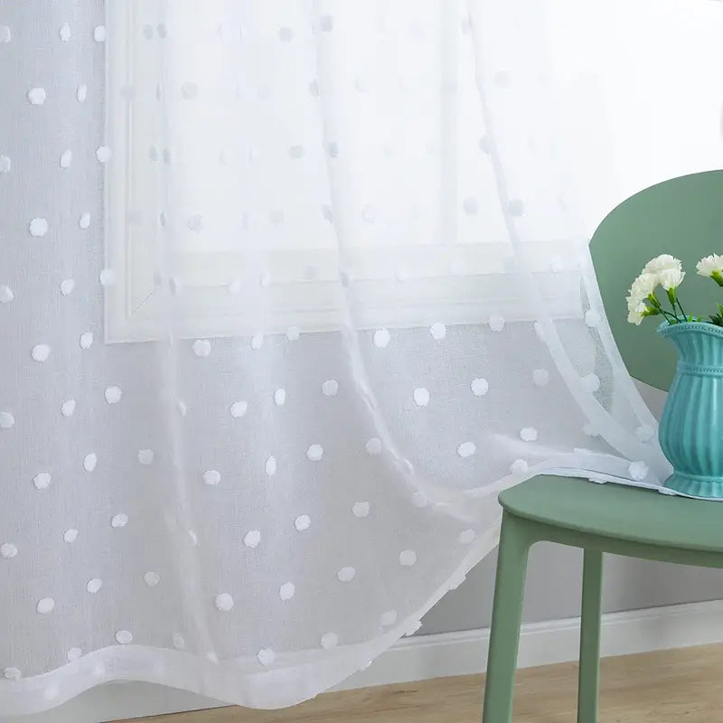 Boho Floral Textured Sheer Curtains for Living Room