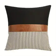 Faux Leather Stitching Pattern Pillow Case