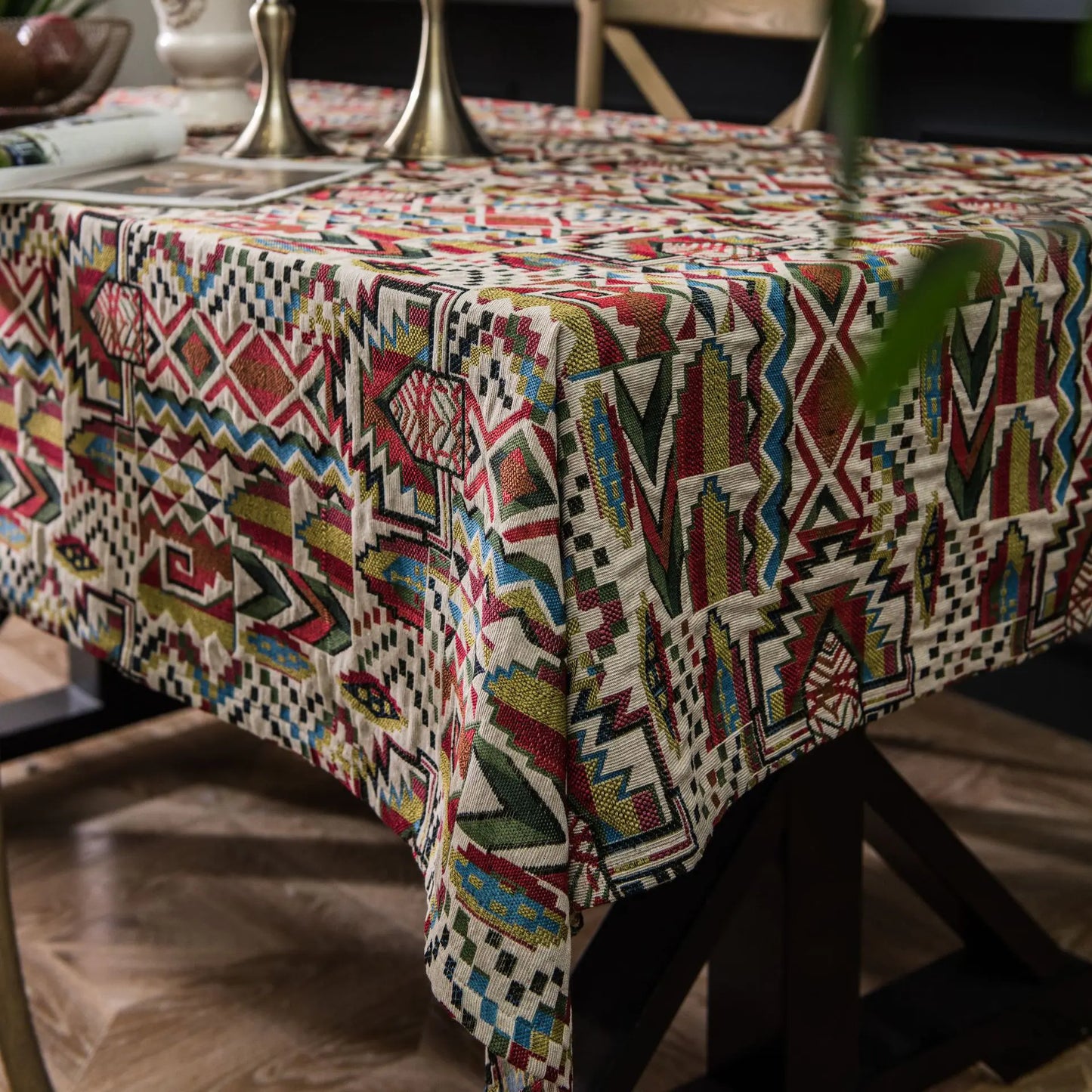 Bohemian Style Double-Sided Colorful Tablecloth