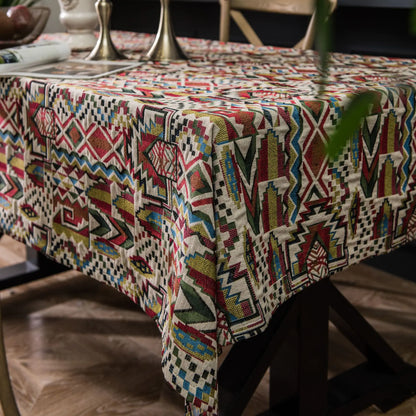 Bohemian Style Double-Sided Colorful Tablecloth