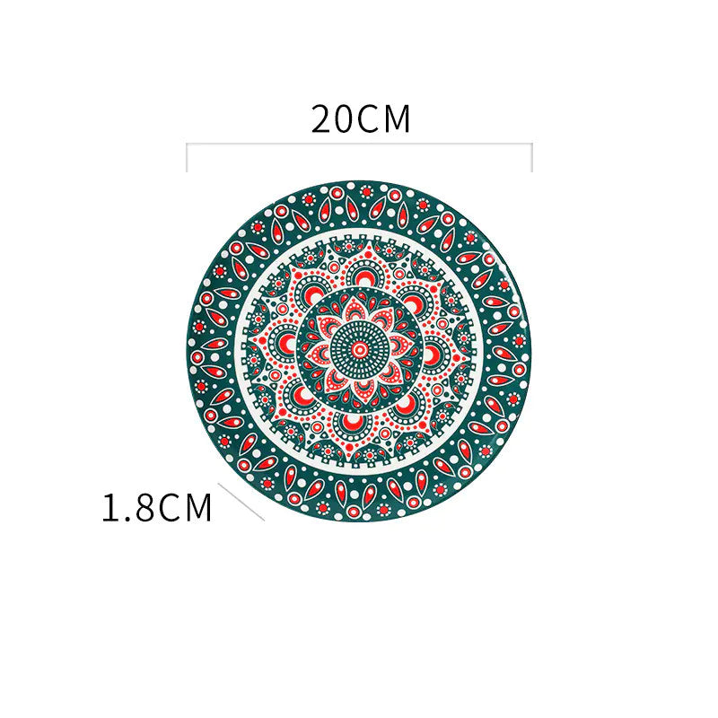 Bohemian Hand-Painted Ceramic Decorative Plate