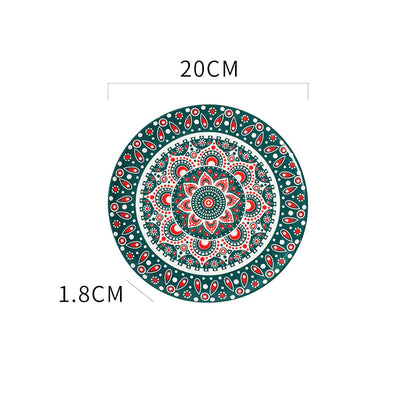 Bohemian Hand-Painted Ceramic Decorative Plate