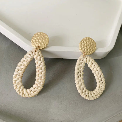 Bohemian Woven Rattan Earrings