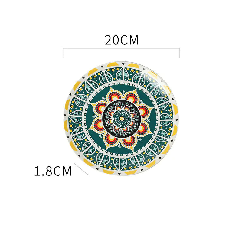 Bohemian Hand-Painted Ceramic Decorative Plate