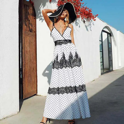 Bohemian Lace Dress with Straps