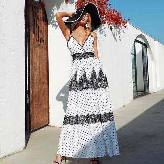 Bohemian Lace Dress with Straps