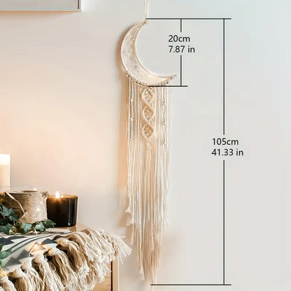 Boho Hand Woven Moon Dream Catcher