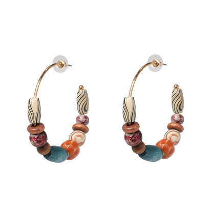 Bohemian Colorful Wooden Earrings and Studs