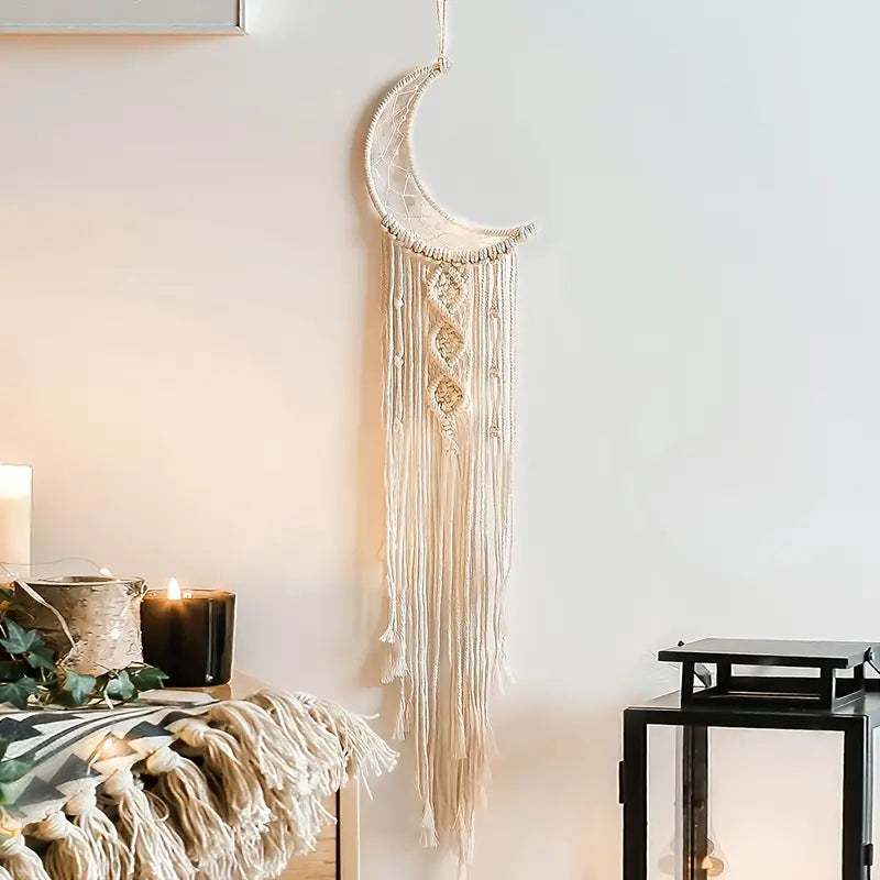 Boho Hand Woven Moon Dream Catcher
