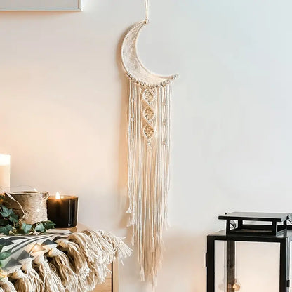 Boho Hand Woven Moon Dream Catcher