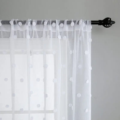 Boho Floral Textured Sheer Curtains for Living Room