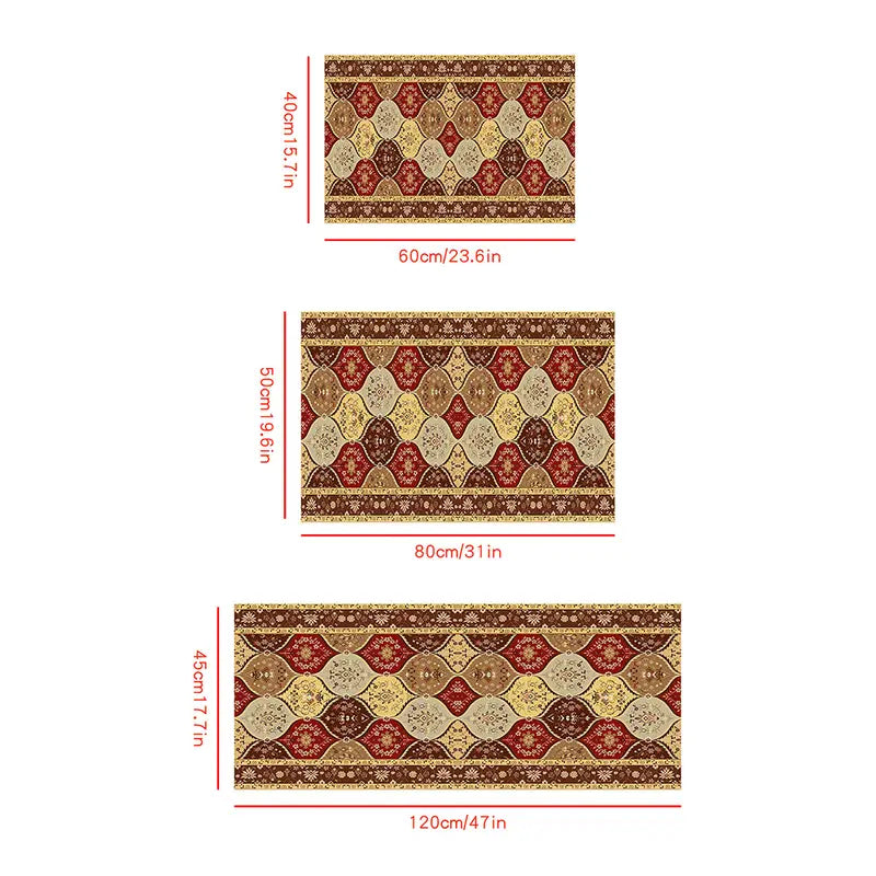 Boho Kitchen Mat - Absorbent Non-Slip Indoor Rug