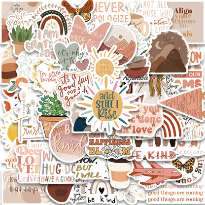 Boho Vintage Inspirational Stickers for Various Surfaces