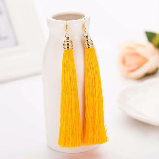 Long Tassel Earrings - Handmade Bohemian Design