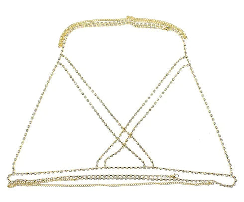 Bohemian Crystal Cross Body Chain Necklace