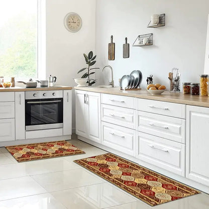 Boho Kitchen Mat - Absorbent Non-Slip Indoor Rug