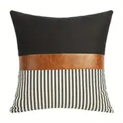 Faux Leather Stitching Pattern Pillow Case