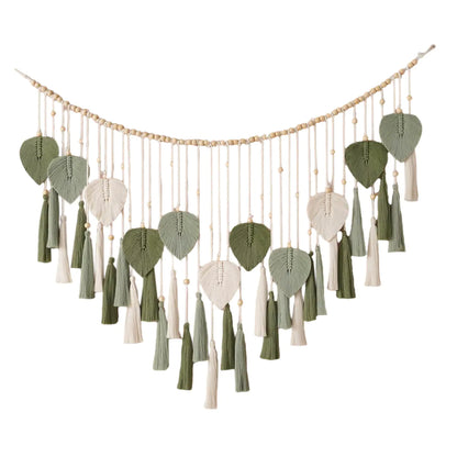 Handwoven Bohemian Leaf Tapestry