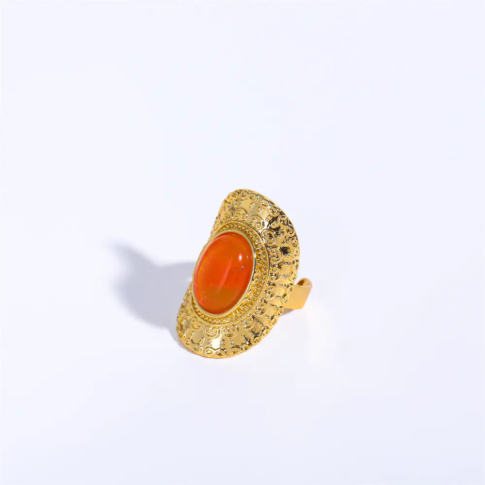 Adjustable Vintage Bohemian Natural Stone Ring