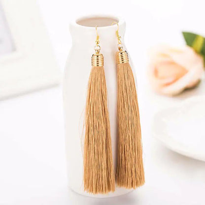 Long Tassel Earrings - Handmade Bohemian Design