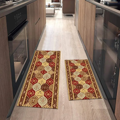 Boho Kitchen Mat - Absorbent Non-Slip Indoor Rug