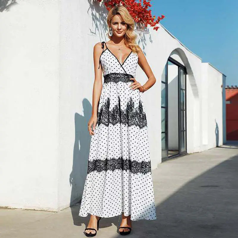 Bohemian Lace Dress with Straps