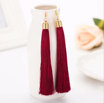 Long Tassel Earrings - Handmade Bohemian Design
